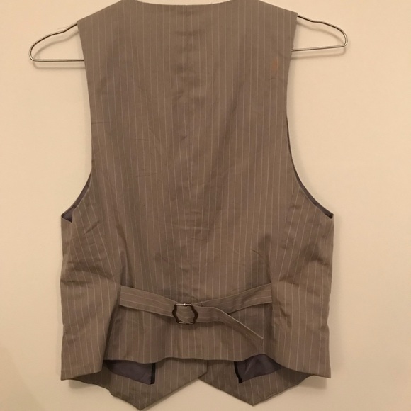 Gray Pin Stripe Dress Vest - Picture 2 of 4
